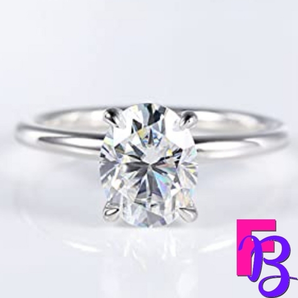 2 CT Moissanite Oval Engagement Ring Anniversary Birthday Gift - Picture 5 of 17